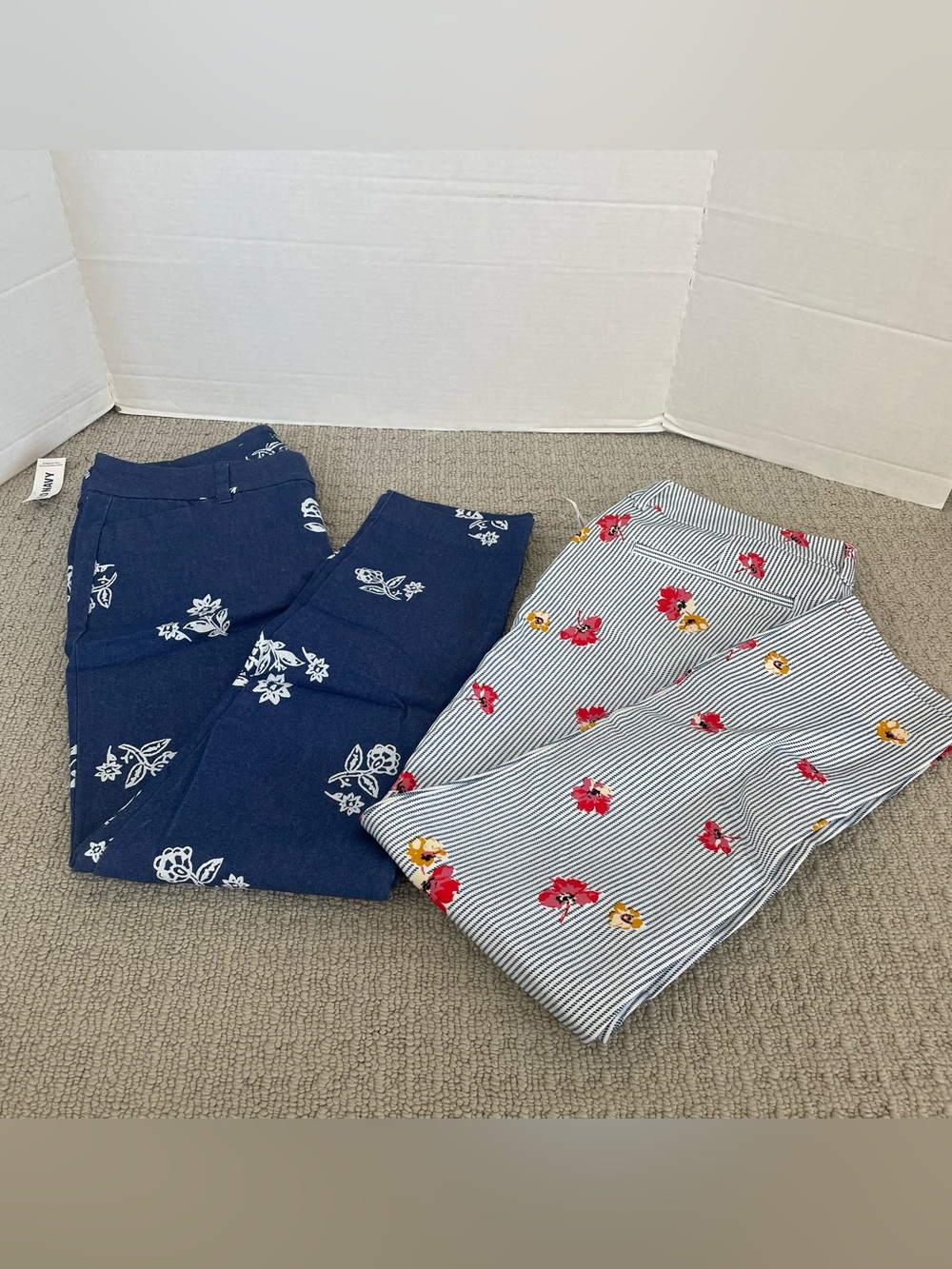 2 NWT old navy floral pixie pants